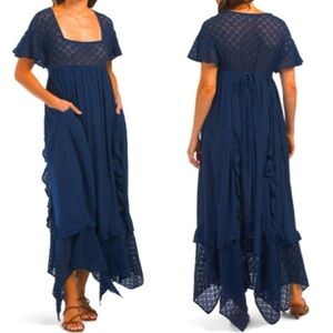 NWT Free People Bring The Romance Handkerchief Hem Maxi Dress Boho Women’s Sz S